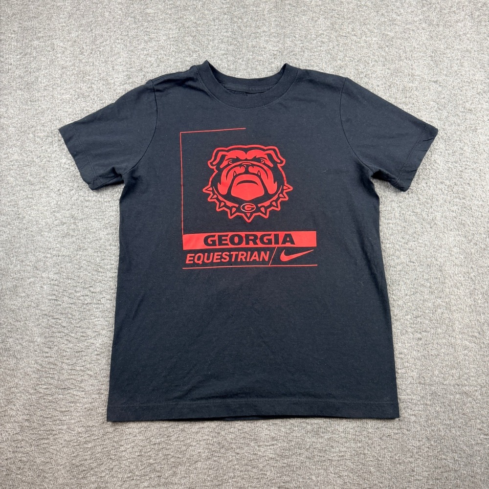 Nike Georgia Bulldogs Equestrian Women's M Medium T-Shirt Black Red